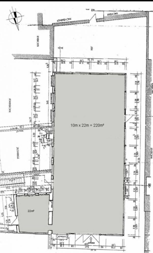 Ausstellungshalle 1A Grundriss der Halle 220m²